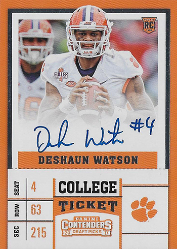 \ud83c\udf35 2020 Panini One \/5 PATCH AUTO ON CARD Deshaun Watson #390 FB ...