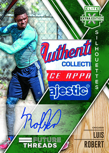 2017 Panini Elite Extra Edition Baseball Future Threads Silhouettes Autographs Emerald Luis Robert