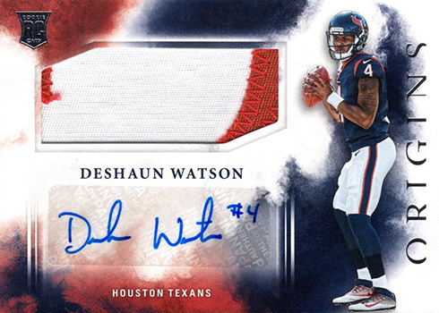 \ud83c\udf35 2020 Panini One \/5 PATCH AUTO ON CARD Deshaun Watson #390 FB ...