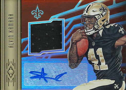 2017 Alvin Kamara Panini Phoenix Rookie Swatch 3-color shops patch auto /25