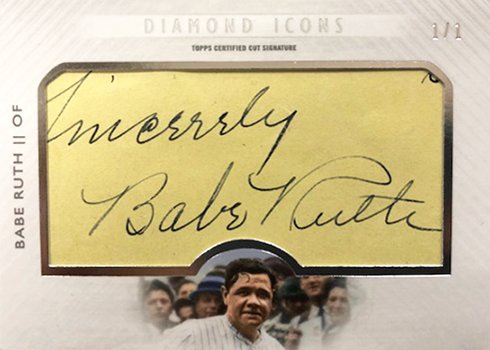 2017 Topps Diamond Icons Baseball Immortal Cut SIgnatures Babe Ruth