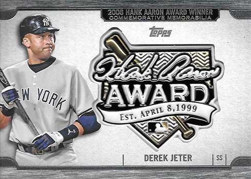 2017 Topps Update Series Baseball Hank Aaron Award Commemorative Relics Derek Jeter