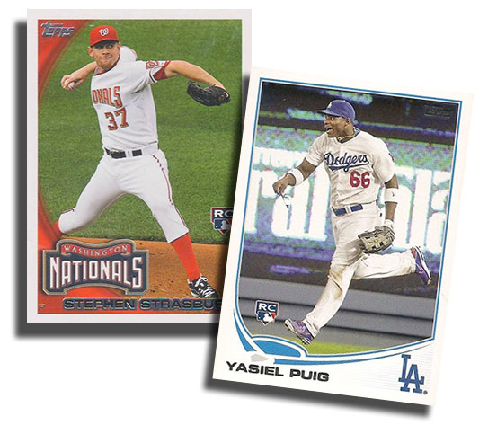 Yasiel Puig Game Worn Jersey Baseball Card