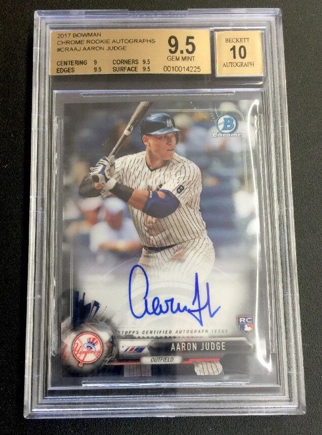 BGS 9.5/10 AARON JUDGE AUTO 2013 Bowman Chrome Draft Autograph RC TRUE GEM  MINT