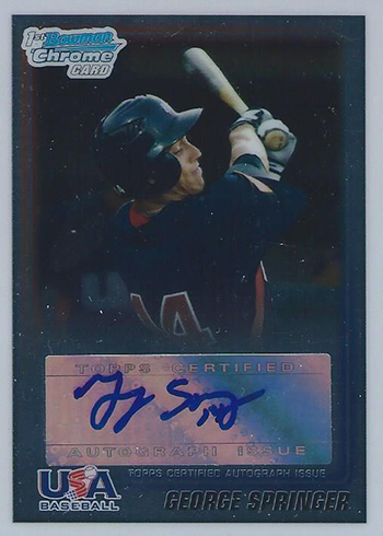 2010 Bowman Chrome George Springer Autograph USA Baseball