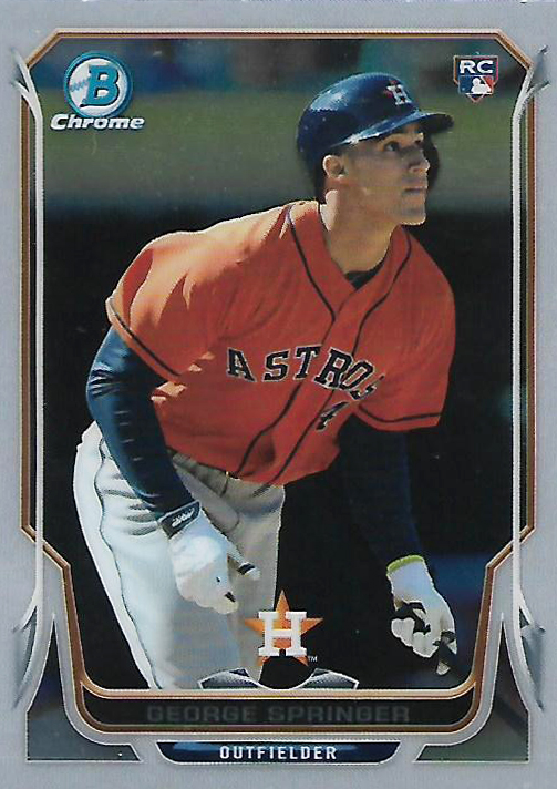 George Springer Houston Astros Autographed 2014 Topps Update #US-10 Beckett Fanatics Witnessed Authenticated 9.5/10 Rookie Card with MLB Debut