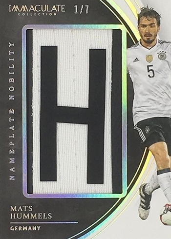 2017 Panini Immaculate Soccer Nameplate Nobility Mats Hummels