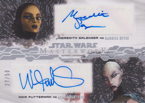 2017 Topps Star Wars Masterwork Dual Autographs Meredith Salenger/Nika Futterman