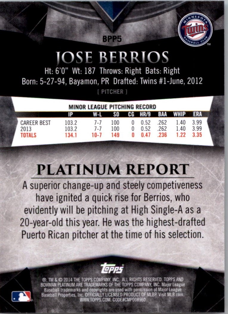 2014 Bowman Platinum Prospects Baseball YOU PICK - Picture 11 of 181