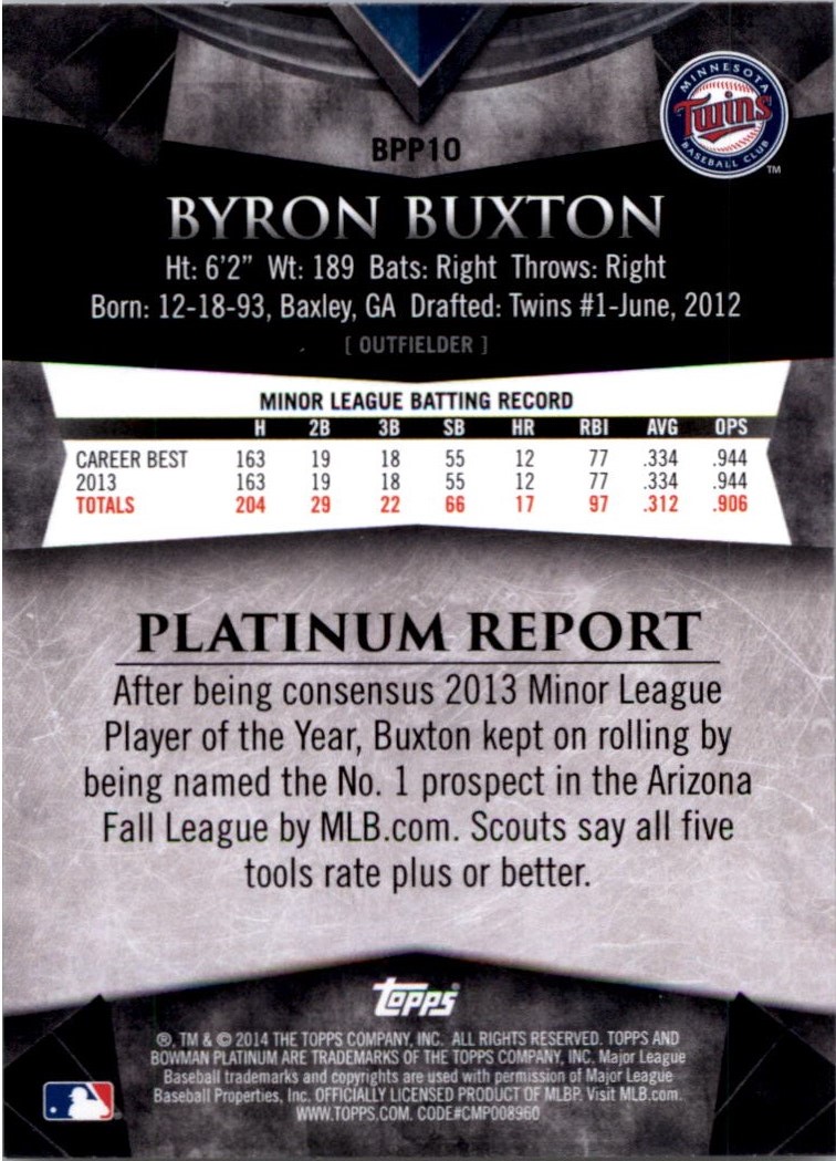 2014 Bowman Platinum Prospects Baseball YOU PICK - Picture 19 of 181