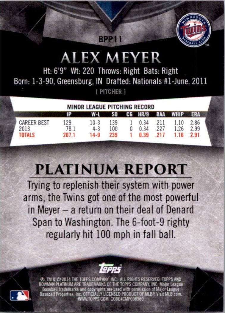 2014 Bowman Platinum Prospects Baseball YOU PICK - Picture 21 of 181