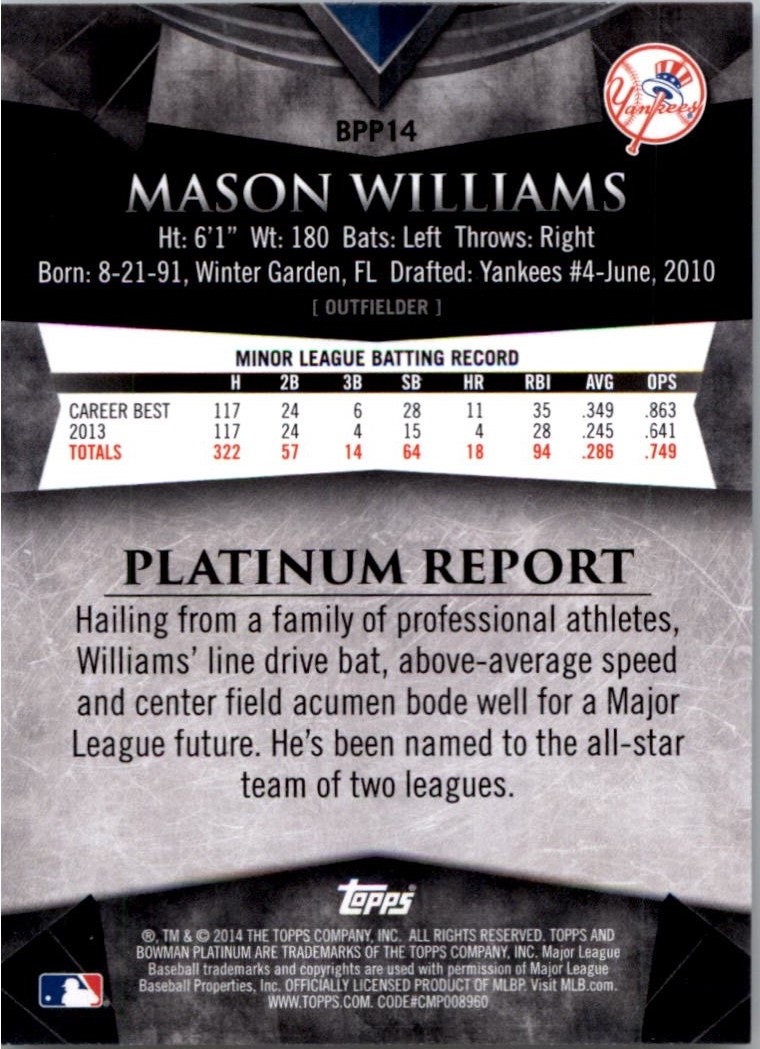 2014 Bowman Platinum Prospects Baseball YOU PICK - Picture 27 of 181