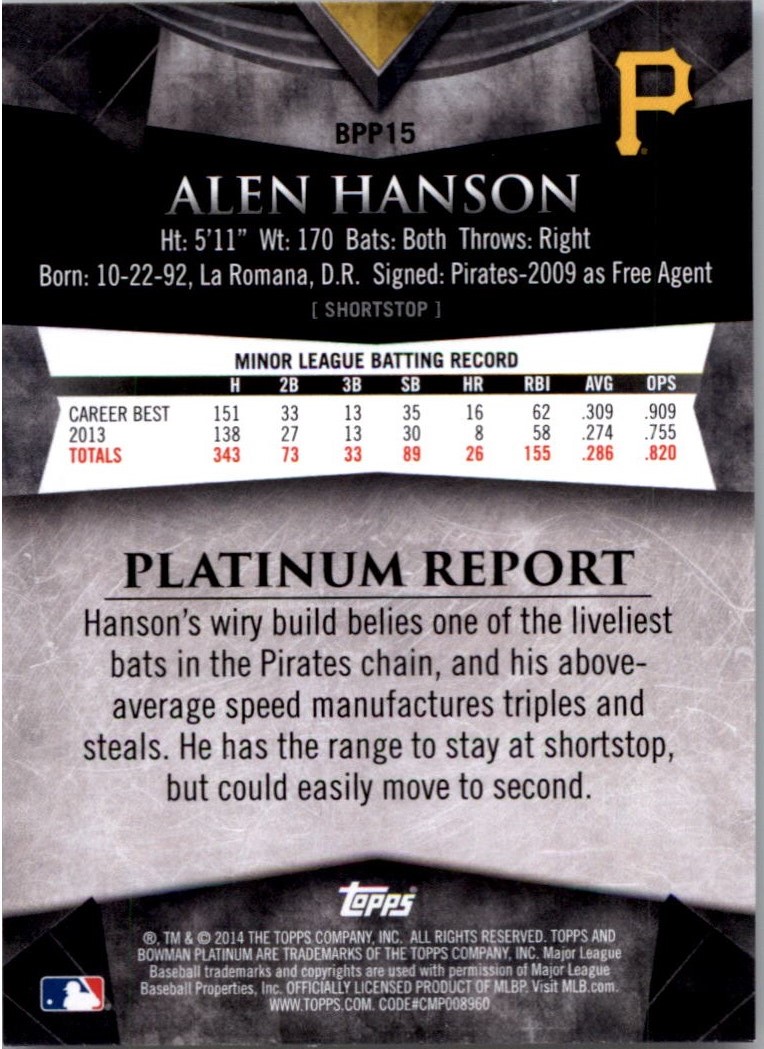 2014 Bowman Platinum Prospects Baseball YOU PICK - Picture 29 of 181
