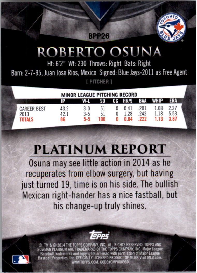 2014 Bowman Platinum Prospects Baseball YOU PICK - Picture 45 of 181