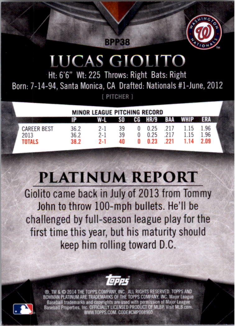2014 Bowman Platinum Prospects Baseball YOU PICK - Picture 69 of 181