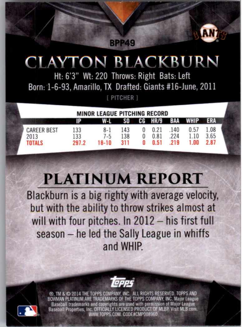 2014 Bowman Platinum Prospects Baseball YOU PICK - Picture 87 of 181