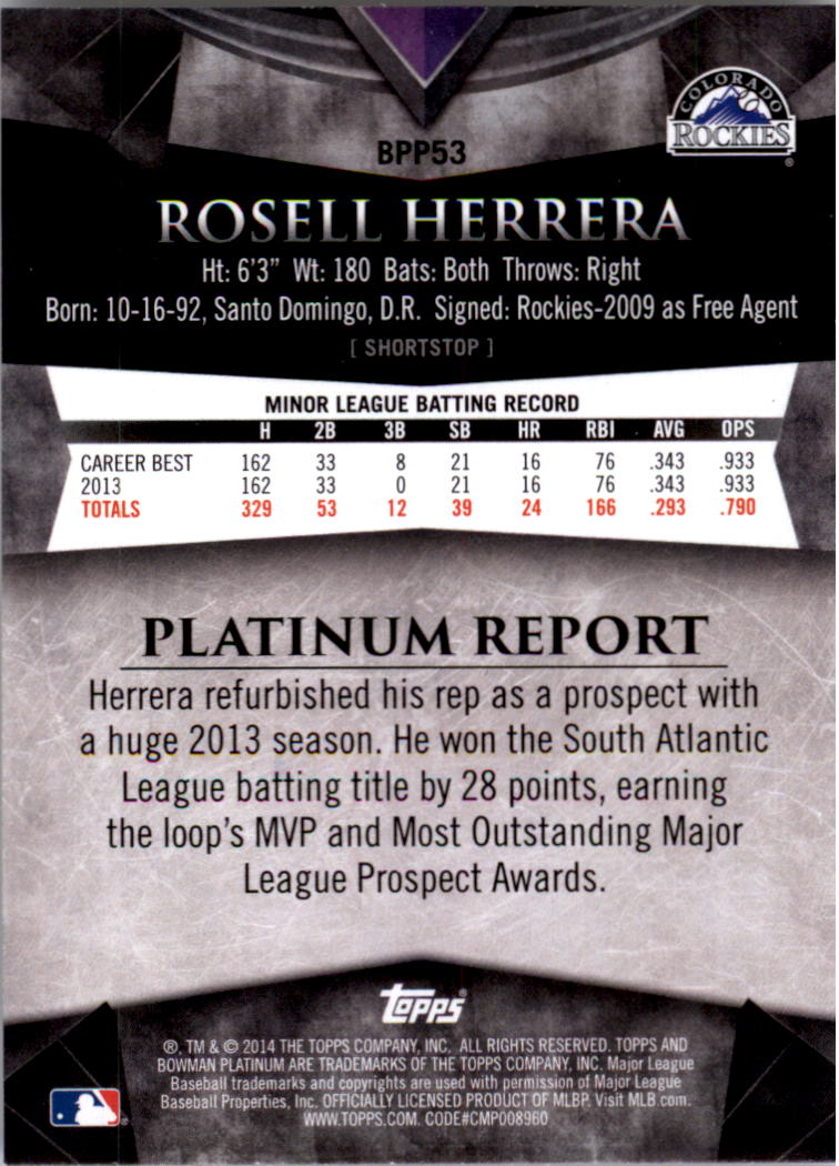 2014 Bowman Platinum Prospects Baseball YOU PICK - Picture 93 of 181