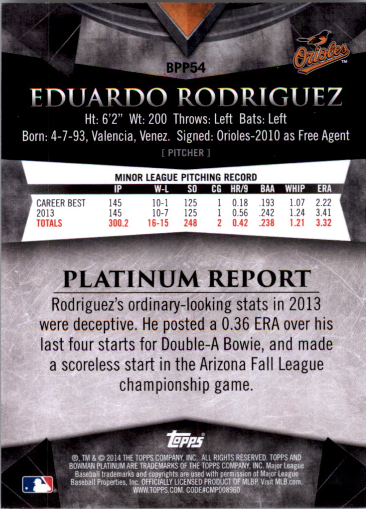 2014 Bowman Platinum Prospects Baseball YOU PICK - Picture 95 of 181