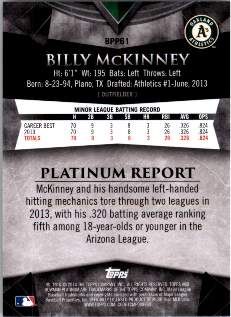 2014 Bowman Platinum Prospects Baseball YOU PICK - Picture 109 of 181
