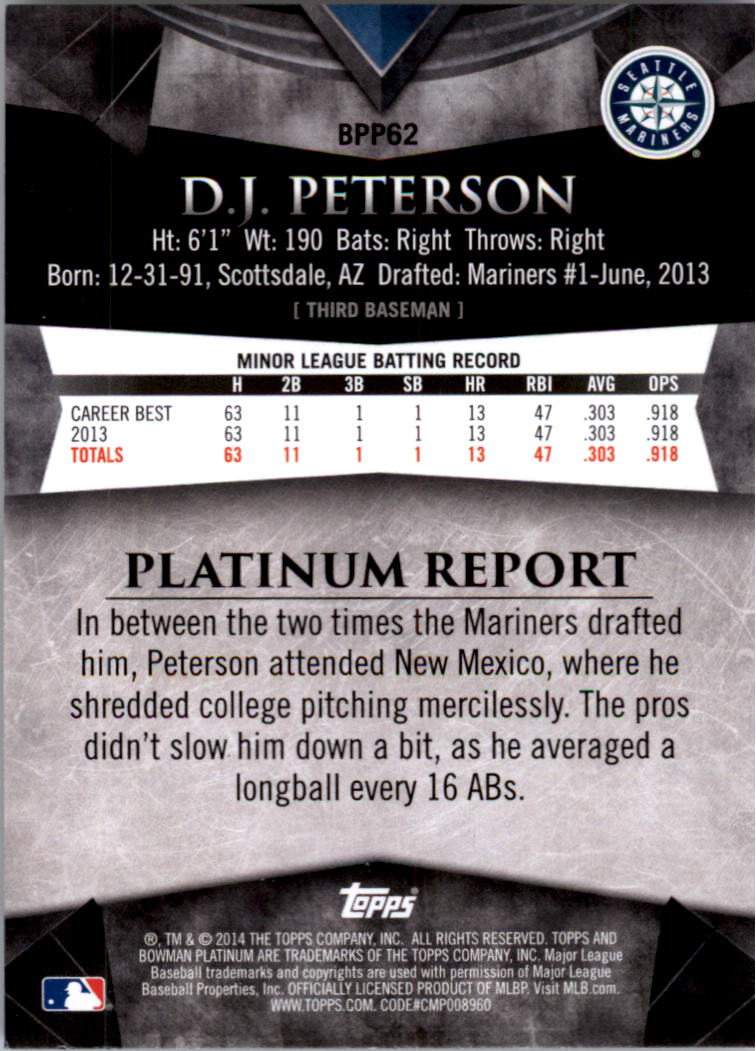2014 Bowman Platinum Prospects Baseball YOU PICK - Picture 111 of 181