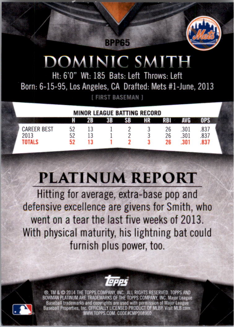 2014 Bowman Platinum Prospects Baseball YOU PICK - Picture 115 of 181