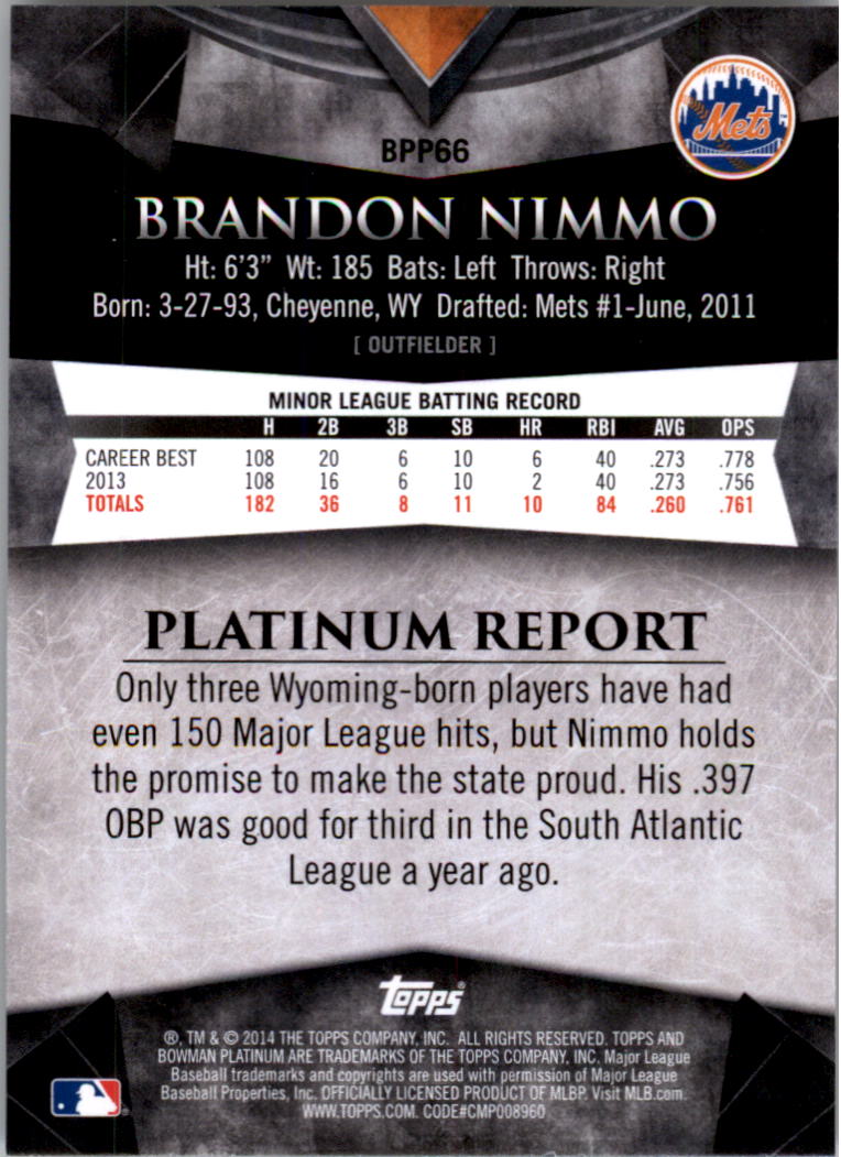 2014 Bowman Platinum Prospects Baseball YOU PICK - Picture 117 of 181