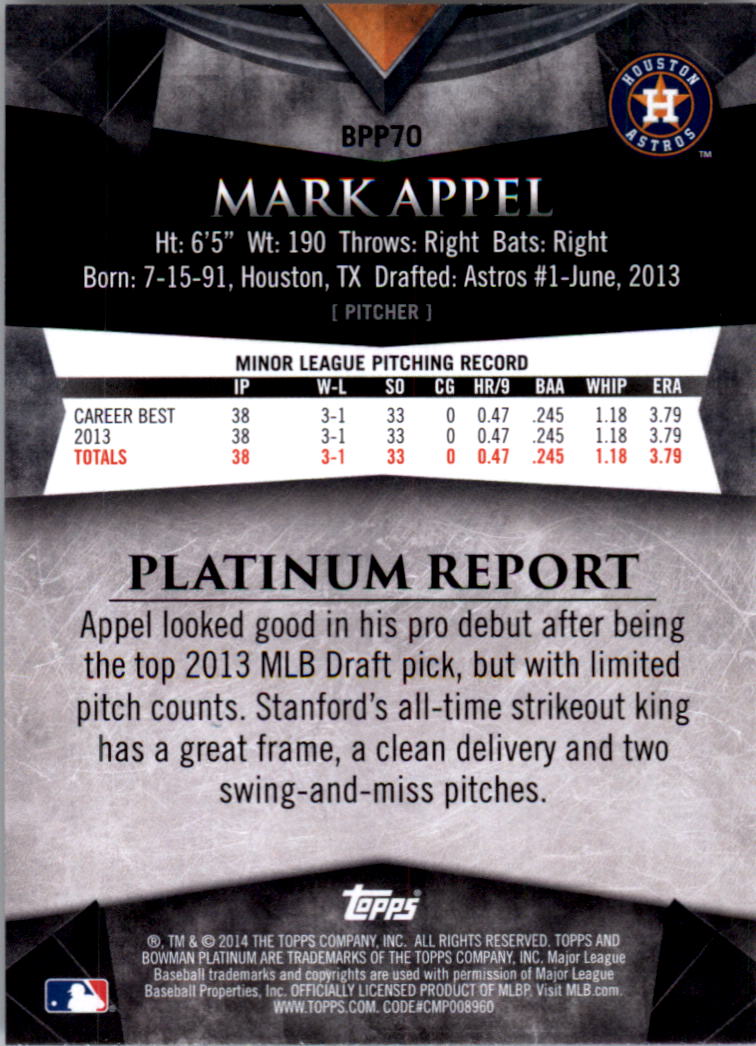 2014 Bowman Platinum Prospects Baseball YOU PICK - Picture 125 of 181