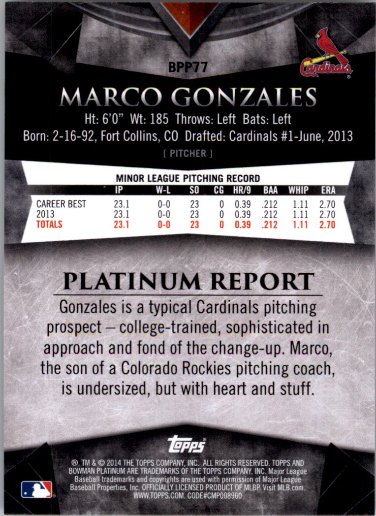 2014 Bowman Platinum Prospects Baseball YOU PICK - Picture 139 of 181