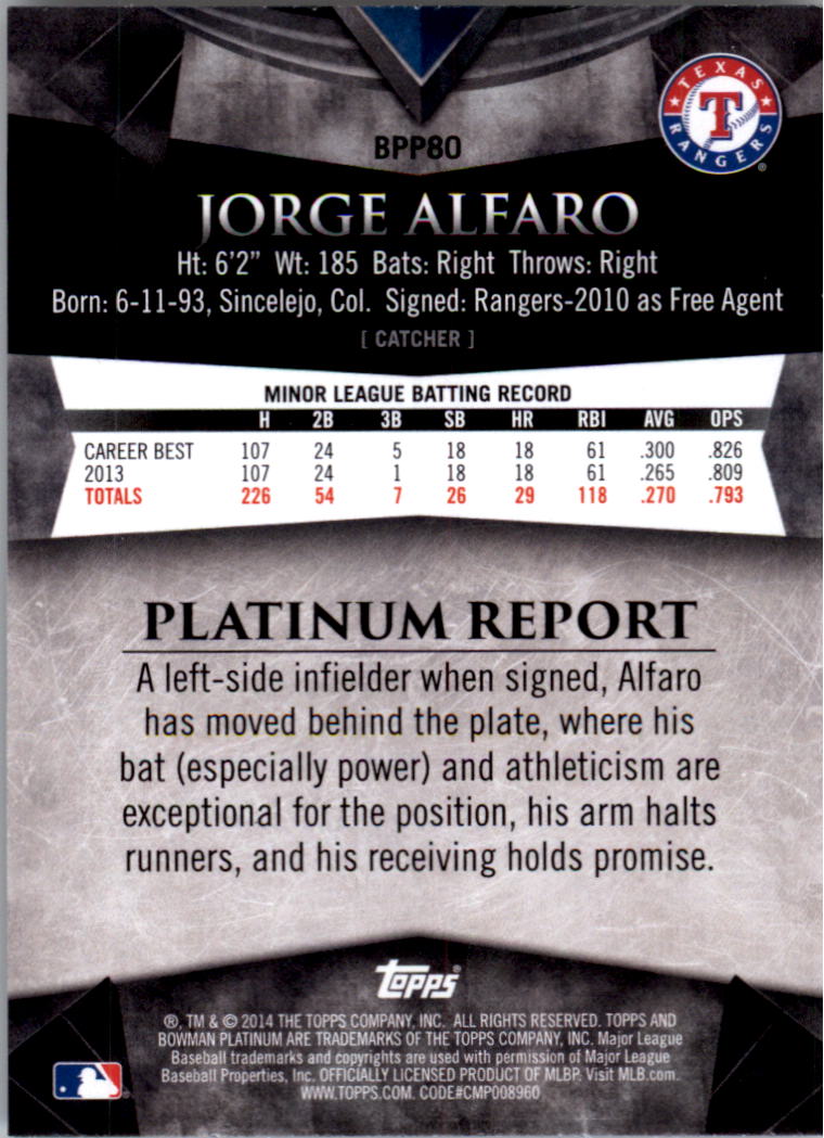 2014 Bowman Platinum Prospects Baseball YOU PICK - Picture 143 of 181