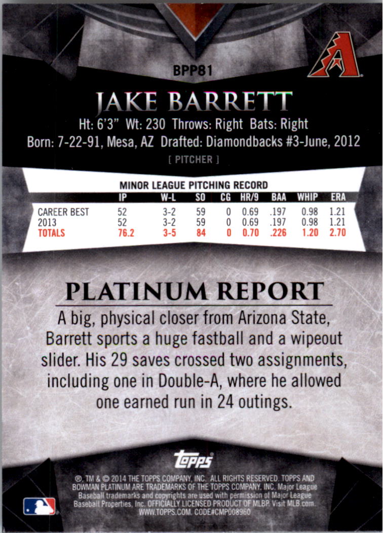 2014 Bowman Platinum Prospects Baseball YOU PICK - Picture 145 of 181