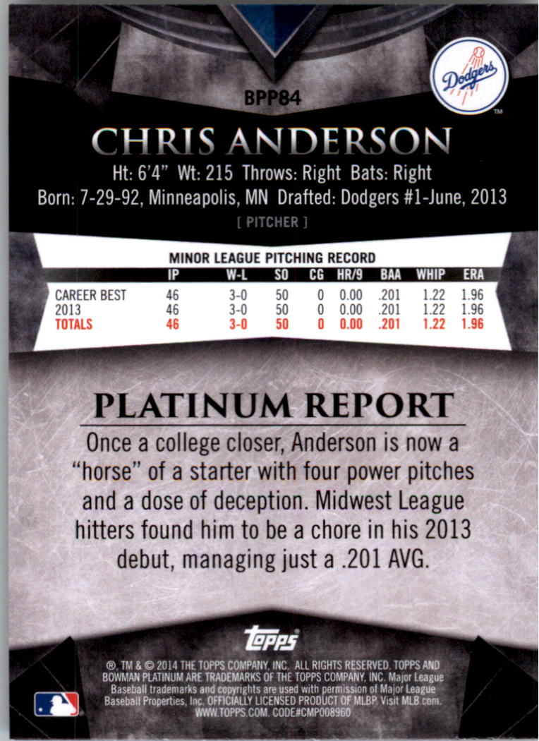2014 Bowman Platinum Prospects Baseball YOU PICK - Picture 149 of 181