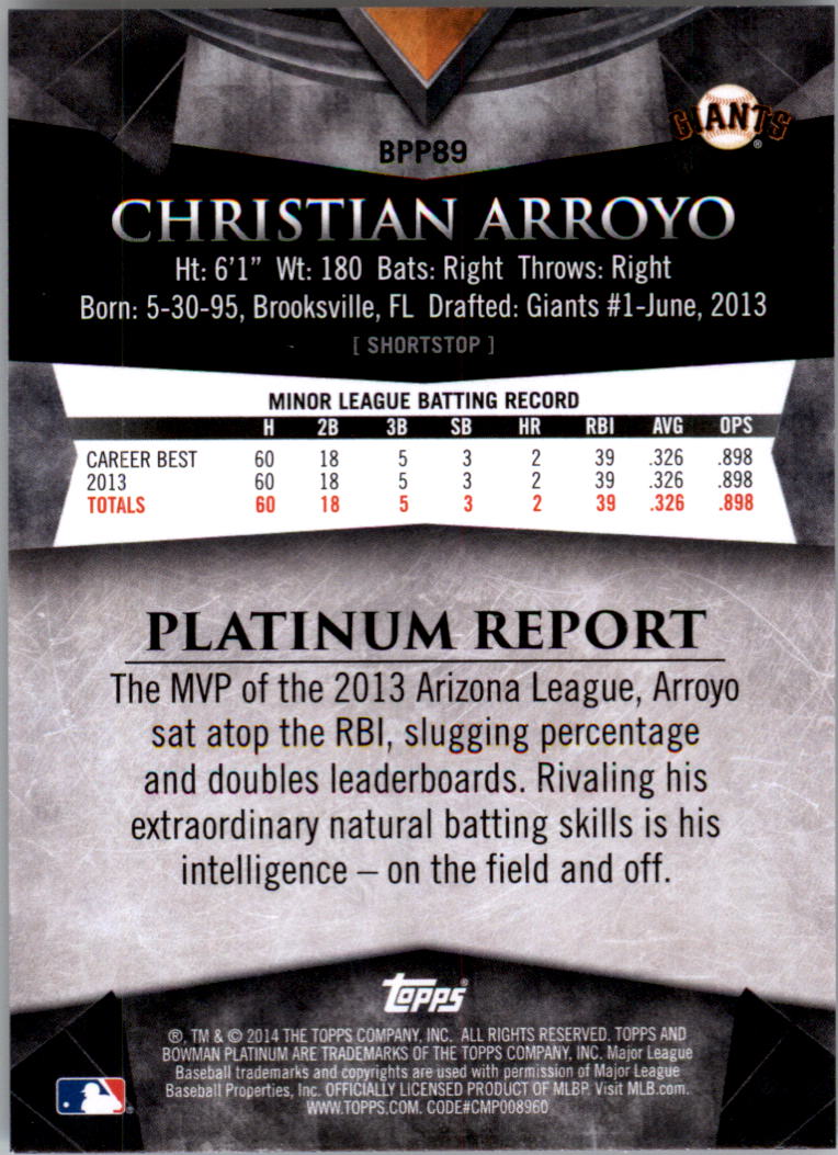 2014 Bowman Platinum Prospects Baseball YOU PICK - Picture 159 of 181