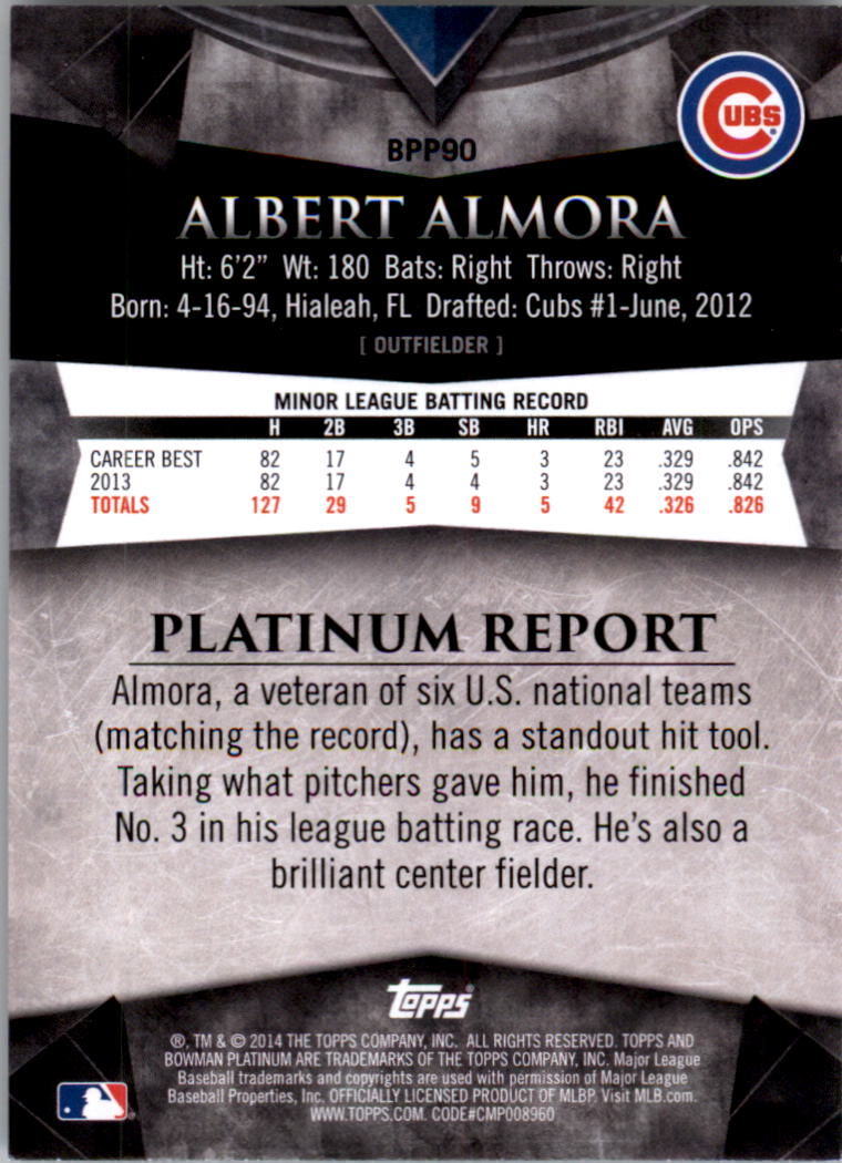 2014 Bowman Platinum Prospects Baseball YOU PICK - Picture 161 of 181