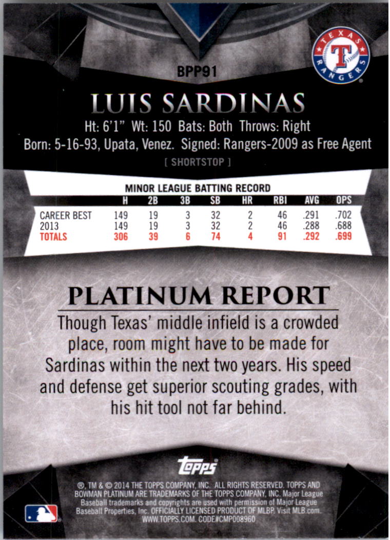2014 Bowman Platinum Prospects Baseball YOU PICK - Picture 163 of 181