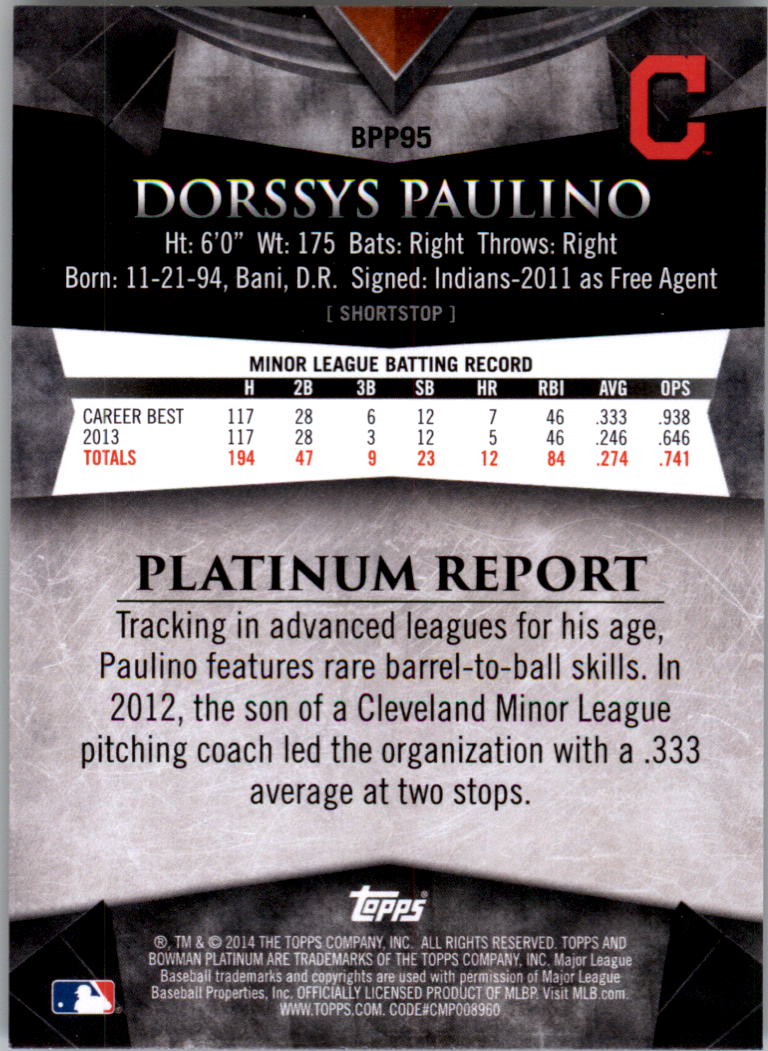 2014 Bowman Platinum Prospects Baseball YOU PICK - Picture 171 of 181