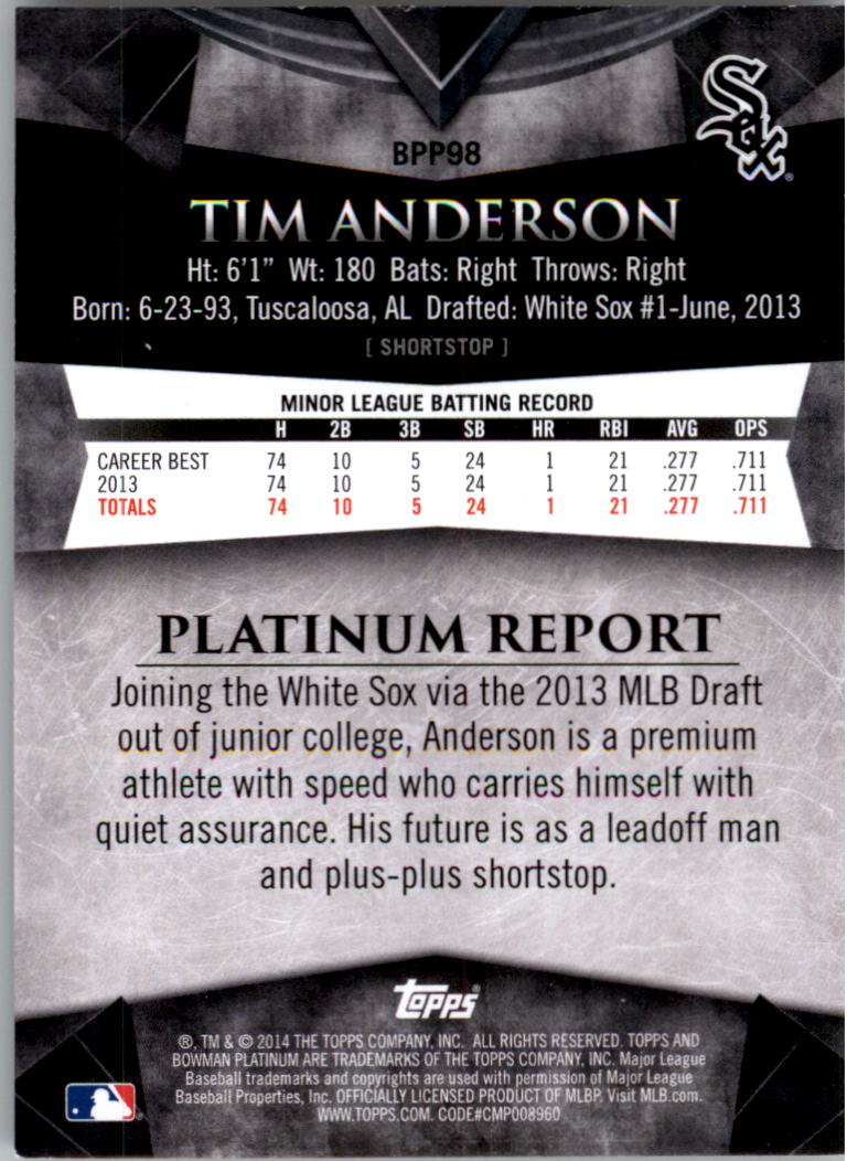 2014 Bowman Platinum Prospects Baseball YOU PICK - Picture 177 of 181