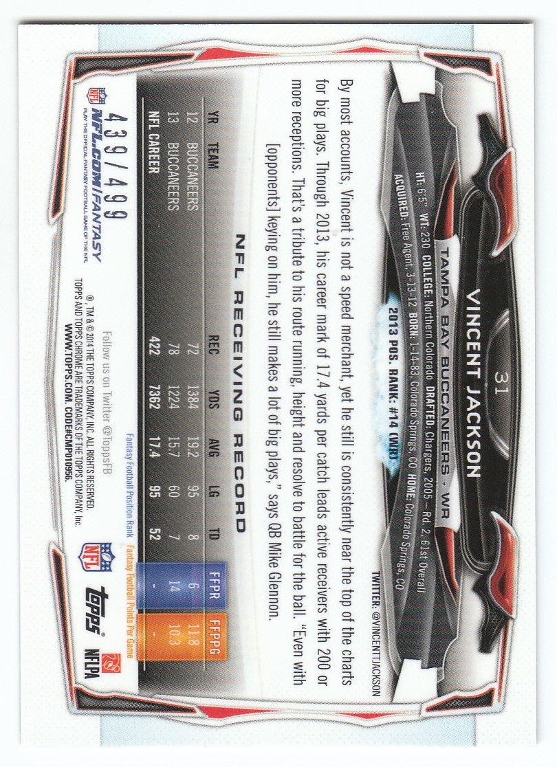 2014 Topps Chrome Football Part 2 Refractors Parallel Cards - Picture 27 of 233