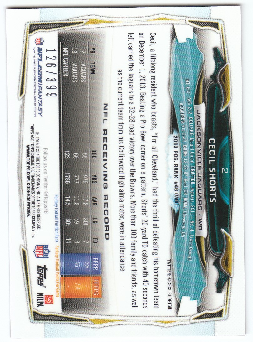 2014 Topps Chrome Football Part 2 Refractors Parallel Cards - Picture 82 of 233