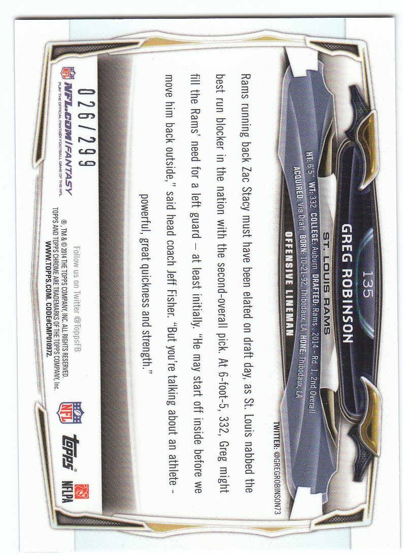 2014 Topps Chrome Football Part 2 Refractors Parallel Cards - Picture 7 of 233