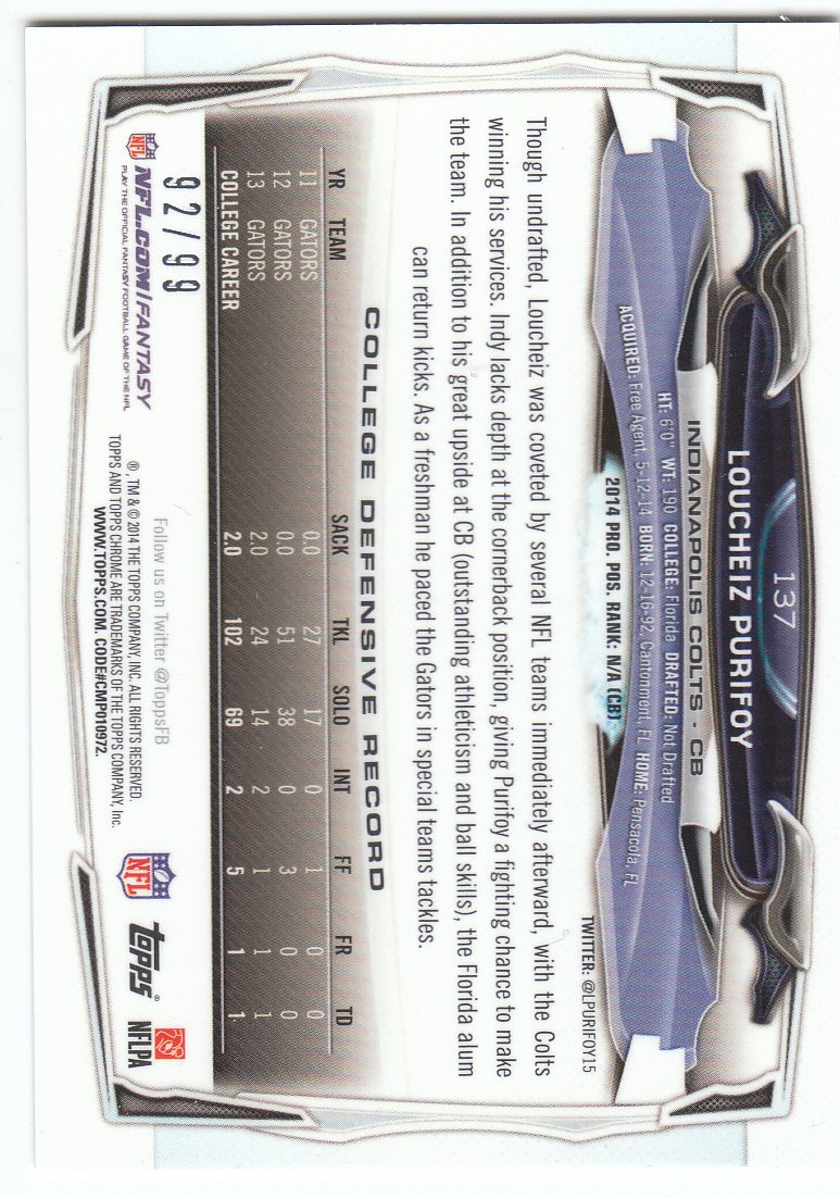 2014 Topps Chrome Football Part 2 Refractors Parallel Cards - Picture 228 of 233