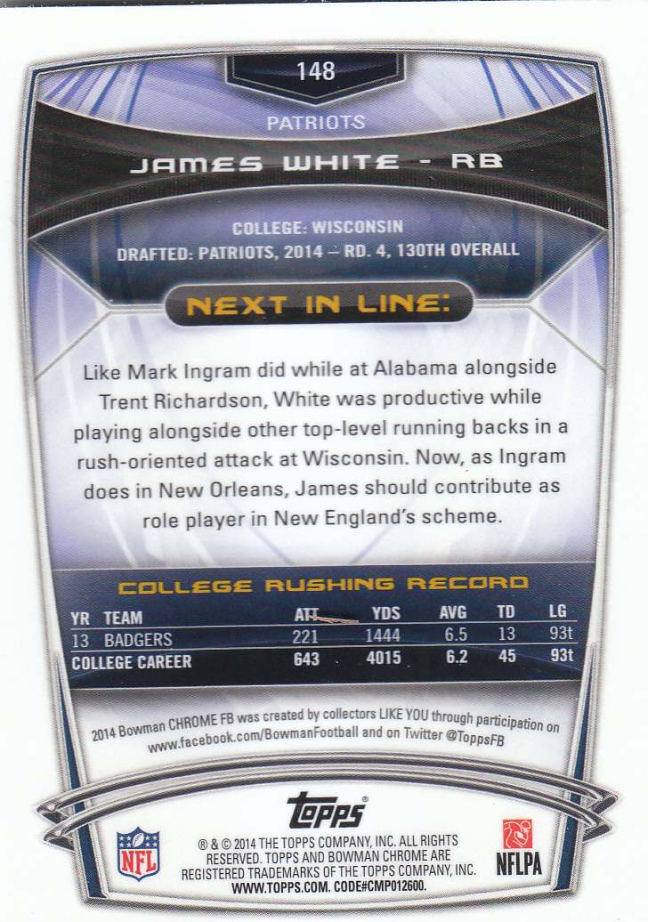 2014 Bowman Chrome Football Part 2 Parallel Refractors Cards - Picture 131 of 157