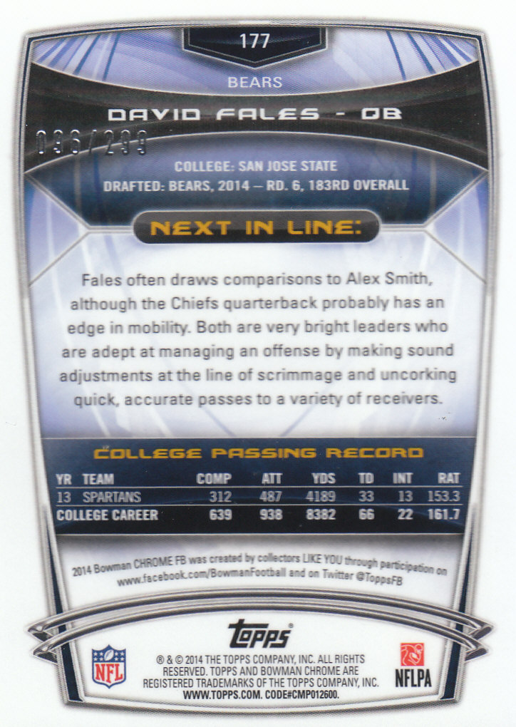 2014 Bowman Chrome Football Part 2 Parallel Refractors Cards - Picture 13 of 157