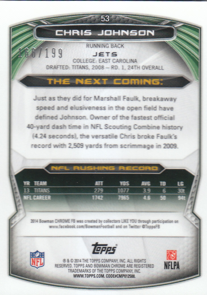 2014 Bowman Chrome Football Part 2 Parallel Refractors Cards - Picture 25 of 157