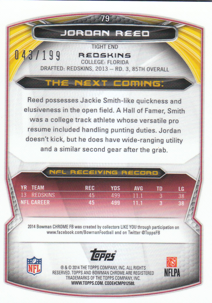 2014 Bowman Chrome Football Part 2 Parallel Refractors Cards - Picture 33 of 157