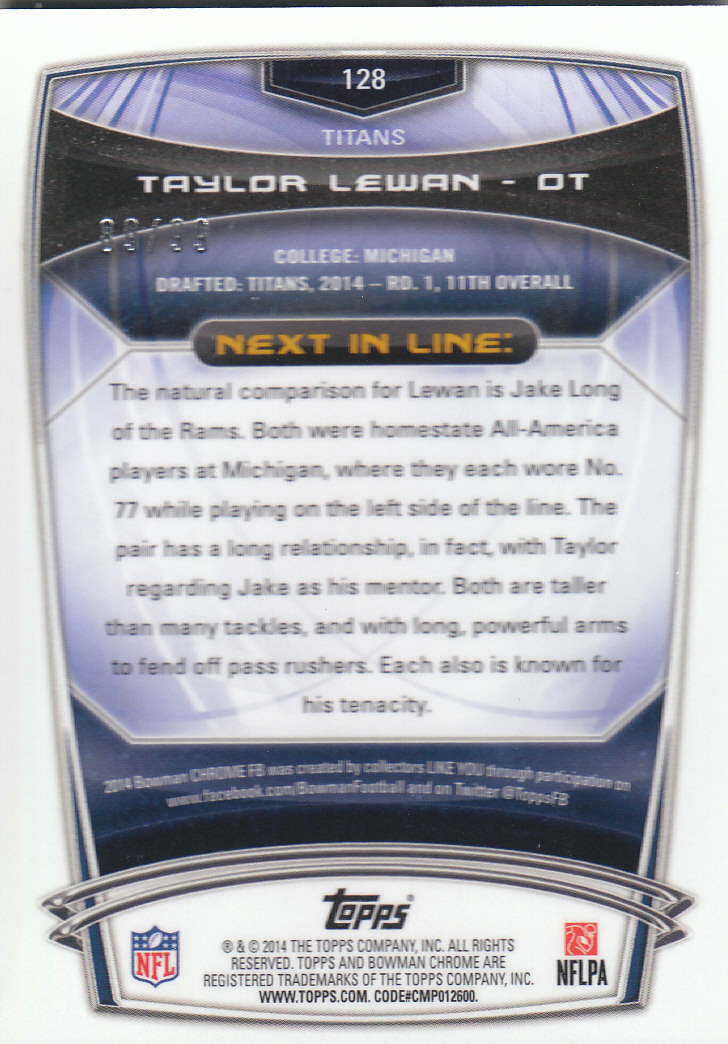 2014 Bowman Chrome Football Part 2 Parallel Refractors Cards - Picture 43 of 157
