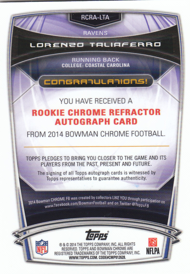 2014 Bowman Chrome Football Part 3 Insert and Rookie Autograph Cards - Picture 69 of 90