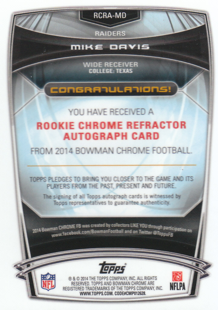 2014 Bowman Chrome Football Part 3 Insert and Rookie Autograph Cards - Picture 71 of 90