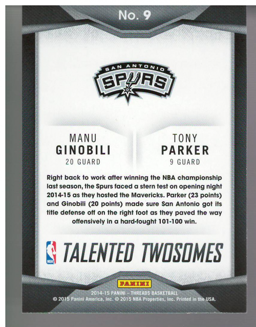 A6797- 2014-15 Panini Threads Bk Assorted Inserts -You Pick- 15+ FREE US SHIP - Picture 77 of 178