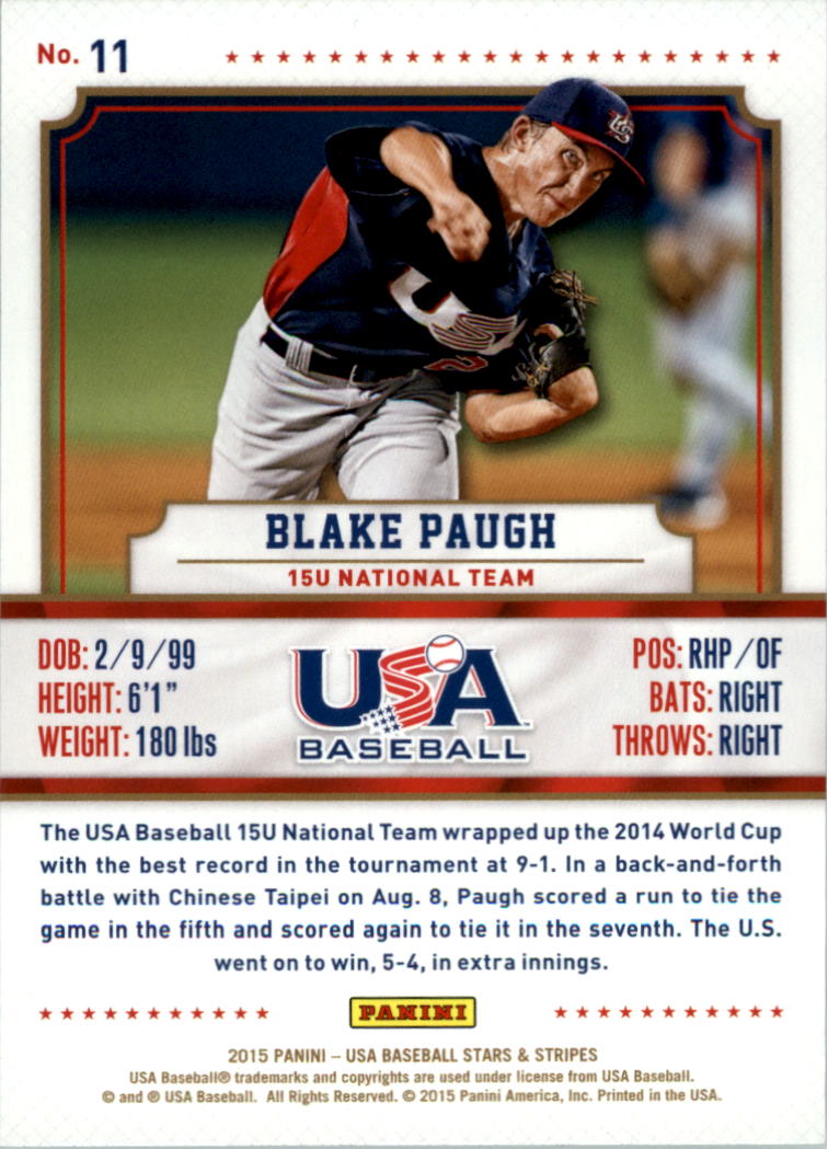 2015 USA Baseball Stars and Stripes Longevity Retail Gold Baseball Card Pick - Picture 21 of 167