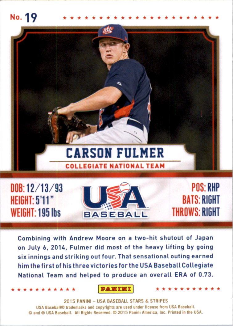 2015 USA Baseball Stars and Stripes Longevity Retail Gold Baseball Card Pick - Picture 35 of 167